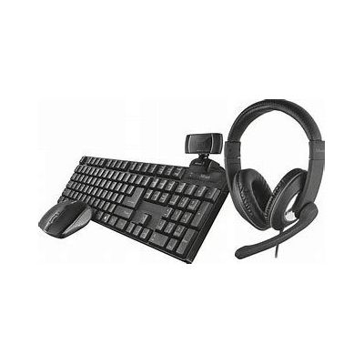 Trust Qoby 4-in-1 Home Office Set - Clavier, souris, casque