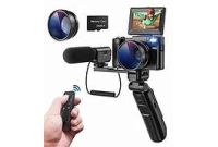 Kit Vlogging : Caméra VLG-4K avec Objectif Grand Angle, Trép