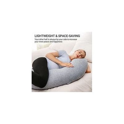 132974 vidaXL Pregnancy Pillow J-Shaped 54x(36-43) cm Grey