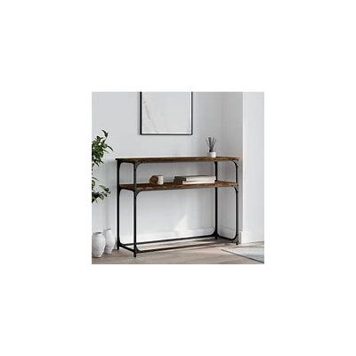 vidaXL Console Table Smoked Oak 100x34-5x75 cm Engineered Wo