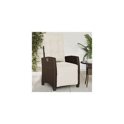 vidaXL Wingback Chair with Footrest Brown Canvas