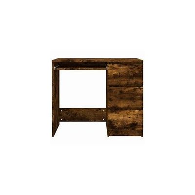 vidaXL Desk Smoked Oak 149x149x75 cm Engineered Wood