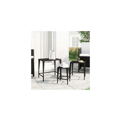 vidaXL Planters with Hooks 2 pcs Black Poly Rattan