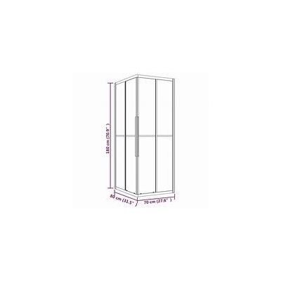 vidaXL Stripe Shower Cabin ESG 90x70x180 cm Black