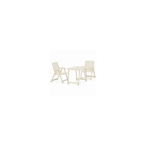 315833 vidaXL 3 Piece Folding Bistro Set Plastic White