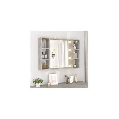 vidaXL LED Mirror Cabinet Black 91x15x76-5 cm