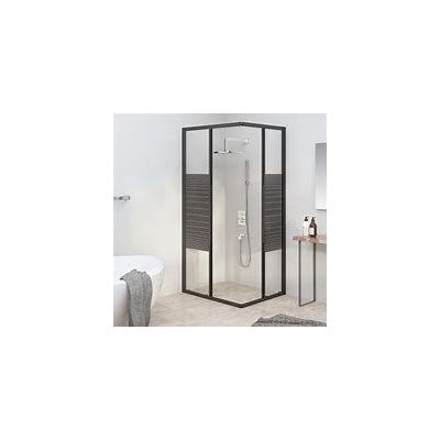 vidaXL Shower Cabin Frosted ESG 80x80x180 cm Black