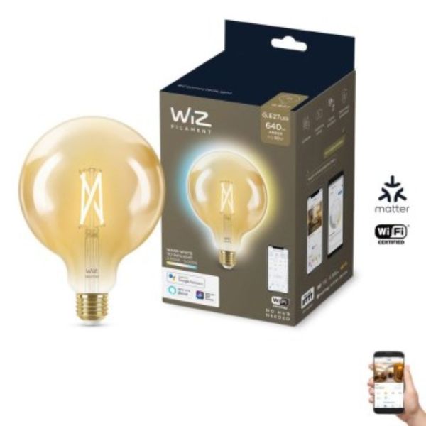 Lampe LED Filament ambre G125 E27 - WiZ Connected