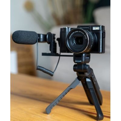 Kit Vlogging : Caméra VLG-4K avec Objectif Grand Angle, Trép