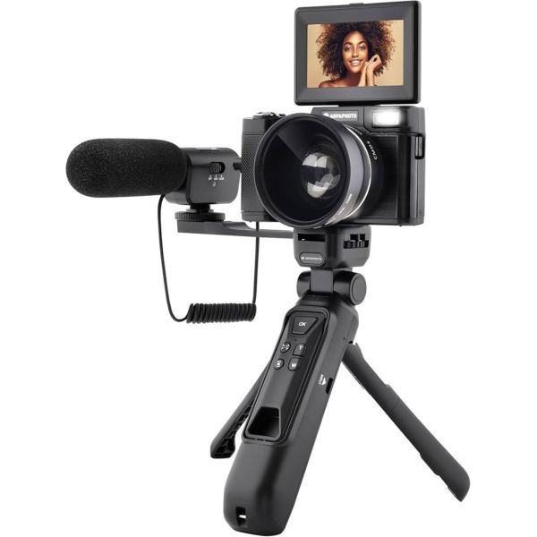 Kit Vlogging : Caméra VLG-4K avec Objectif Grand A