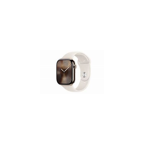 apple watch 11 cellular 46mm gold titanium - light blush sport band - s/m