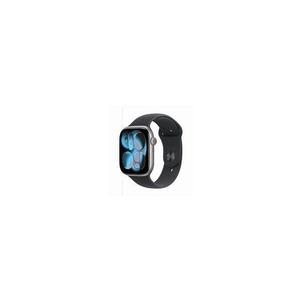 apple watch series 11 gps + cellular 42 mm titane noir ardoise bracelet sport noir tailles m et l m/l cel