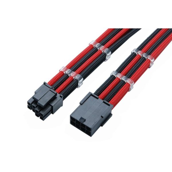 eps/atx 4+4 broches - 2 x 750 mm - rouge/noir