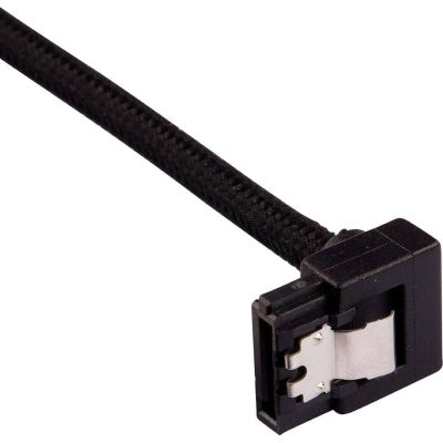 premium sleeved sata 6gbps 30cm 90° connector cable