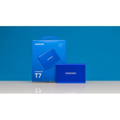 disque dur ssd externe samsung portable 2to t7 bleu
