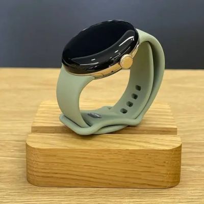 pixel watch 2 wifi boîtier en aluminium doré bracelet sport