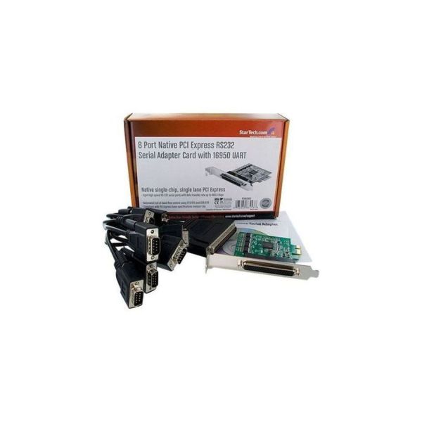 carte pci express à 8 ports db9 rs232 - adaptateur pcie série - uart 16950