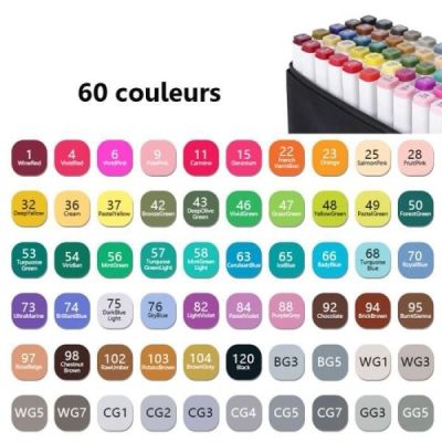 marqueurs 60 couleurs