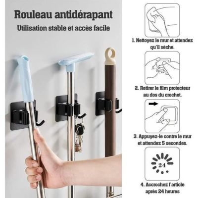 porte balai auto adhsif a