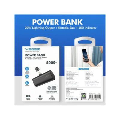 powerbank 5000 led mic+adapt