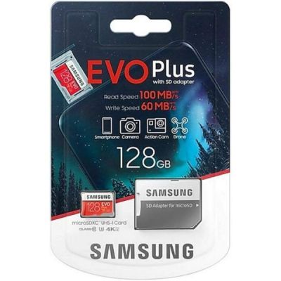 carte mémoire micro sd samsung evo plus 128 go blanc