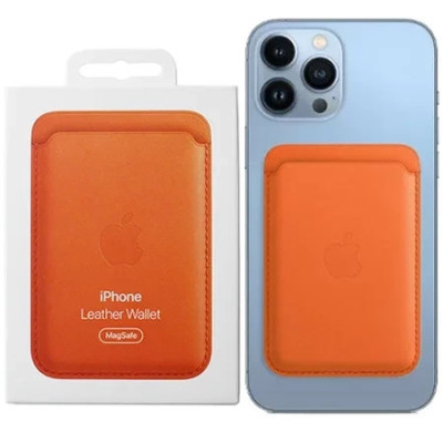 iphone leather wallet orange