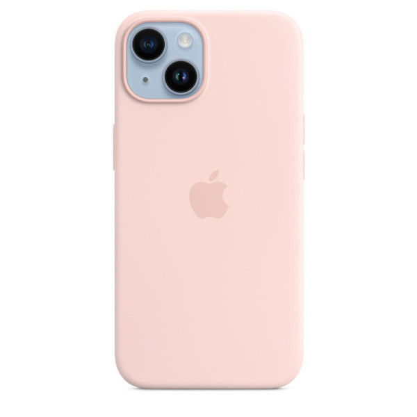 iphone 14 plus silicone case chalk pink