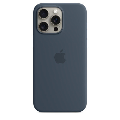 iphone 15 pro max silicone case storm blue