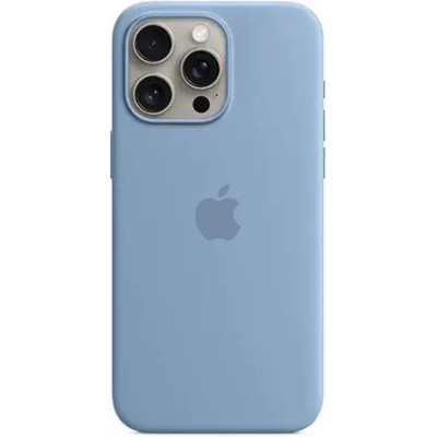 iphone 15 pro max silicone case winter blue