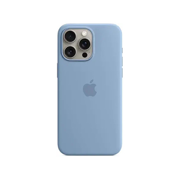 iphone 15 pro max silicone case winter blue