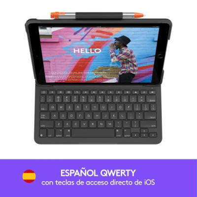 slim folio  ipad  7th, 8th and 9th qwerty espagnol