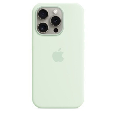 iphone 15 pro silicone case soft mint