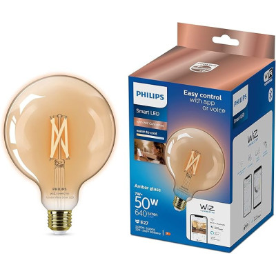 Lampe LED Filament ambre G125 E27 - WiZ Connected