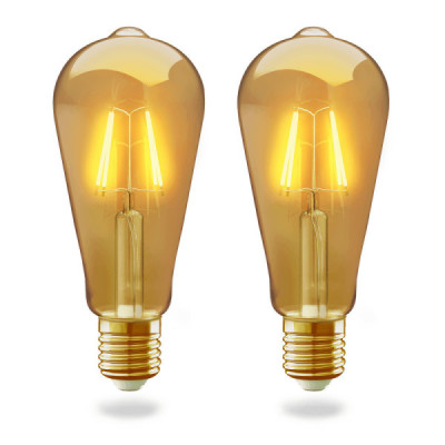 2x Ampoules connectées Wifi - E27 - Vintage Filament - 2200 K - Edison (DuoPack)
