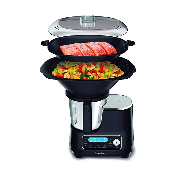 MOULINEX HF456810 Clickchef Robot cuiseur multifonction compact, Noir