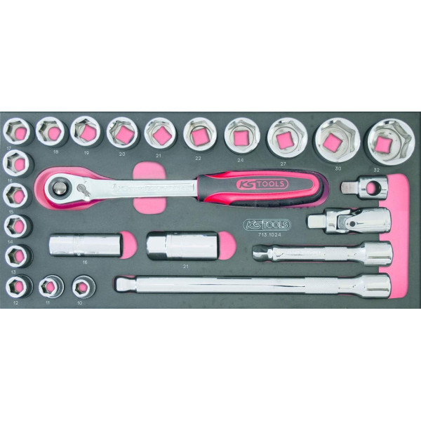 Module de douilles et accessoires ULTIMATE 1/2'', 24 pièces
