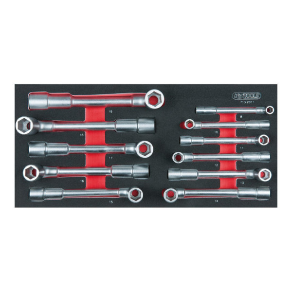 Module de clés à pipe débouchées 6 pans, 11 pièces