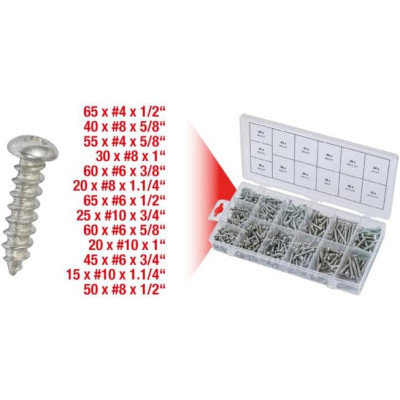 KSTOOLS - Assortiment de vis auto-taraudeuses à tête ronde, 550 pcs