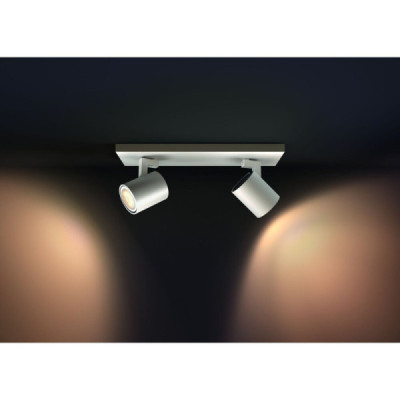 White Ambiance RUNNER Spot barre tube 2x5.5W - Blanc (télécommande incluse) - Bluetooth
