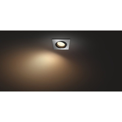 White & Color Ambiance CENTURA Spot encastré carré 1x5.7W - Aluminium