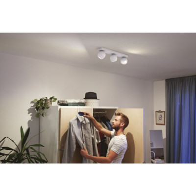White Ambiance BUCKRAM Spot barre tube 3x5.5W - Blanc (télécommande incluse)
