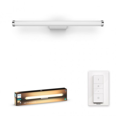 White Ambiance ADORE Applique miroir salle de bain GM 1x20W - Blanc (télécommande incluse) - Bluetooth