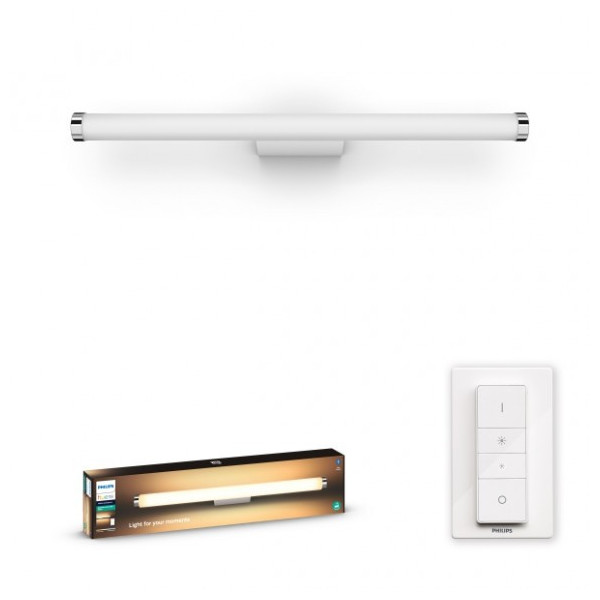 White Ambiance ADORE Applique miroir salle de bain GM 1x20W - Blanc (télécommande incluse) - Bluetooth