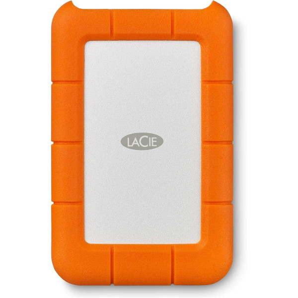 Disque dur externe portable USB 3.0 LaCie Rugged Mini 5 To Argent et orange