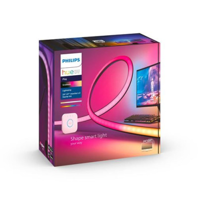 Pack de 3 Philips Hue Lighstrip pour PC - Hue Play Gradiant 24/27 pouces + Hue Pont de connexion