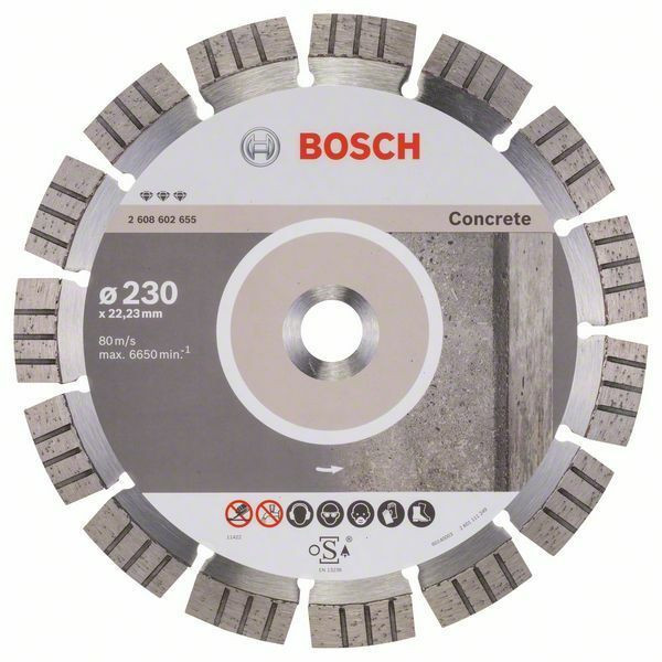 Bosch 2608602655 Disque à tronçonner diamanté best for concrete 230 x 22,23 x 2,4 x 15 mm