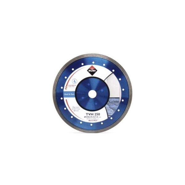 Rubi Disque diamant pour matériaux durs 250x25,4x1,6mm Turbo viper tvh-250 superpro