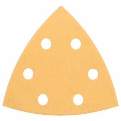 Bosch Accessories Disque Abrasif Delta 6 Trous - 80 Grains - 93mm - Jaune (Lot de 5) - Neuf