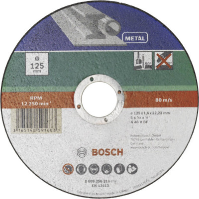 Bosch Accessories 2609256316 - Disque à tronçonner métal 125 mm - Neuf