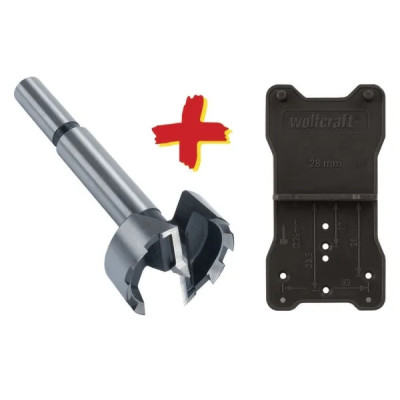 Wolfcraft 8728000 - Kit Fraise à Bois d'Encastrement Ø35 mm - Charnières - Gabarit Inclus - Neuf